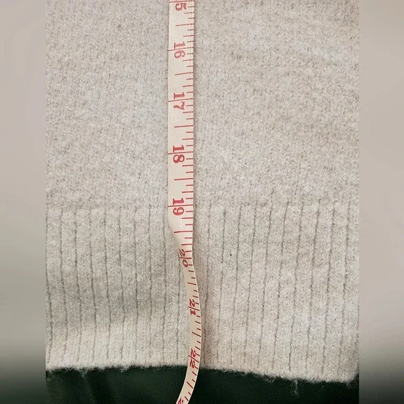 Oak+Fort Oat Boxy Boho Oversized Sz Small  Mock Neck Wool Blend Sweater - Picture 8 of 11